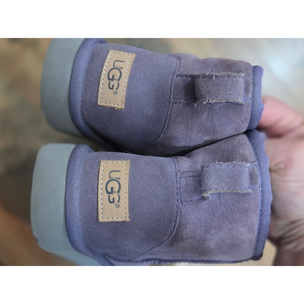 UGG Classic Mini II Purple Sage Suede Shearling Ankle Boots 6 Cozy Soft - Picture 4 of 9
